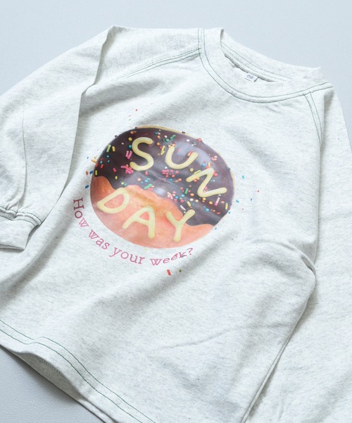 LSP WOW（エルエスピーワオ）の「【LSP WOW!】weekly food ラグランロンTee（Tシャツ/カットソー・キッズ・ブルー/ベージュ/イエロー/ブラウン/ピンク/パープル/グレー・110/100/95/90/80/130/120）」の13枚目の写真