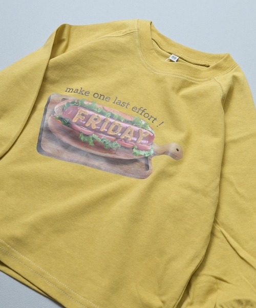 LSP WOW（エルエスピーワオ）の「【LSP WOW!】weekly food ラグランロンTee（Tシャツ/カットソー・キッズ・ブルー/ベージュ/イエロー/ブラウン/ピンク/パープル/グレー・110/100/95/90/80/130/120）」の18枚目の写真