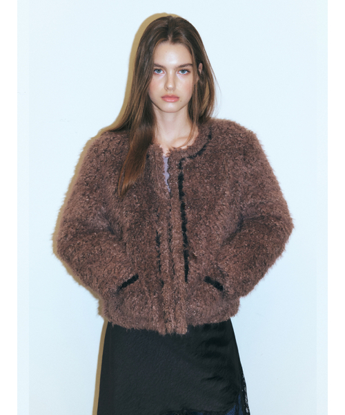 ETMON(エトモン)の「Trimmed Curling Fur Coat, Brown(ムートンコート・レディース・その他・FREE)」の5枚目の写真