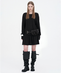 MILLO WOMEN（ミロウーマン）の「バックオープンミニドレス[ブラック]（ワンピース）」