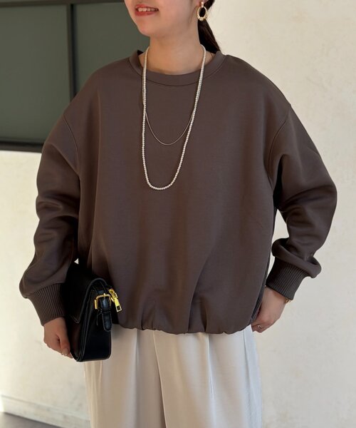 Chez toi(シェトワ)の「軽量ボンディング裾ボリュームプルオーバー(Tシャツ/カットソー・レディース・サックスブルー/アイボリー/グレー・FREE)」の19枚目の写真