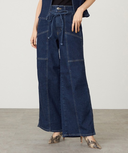 SOMETHING（サムシング）の「SOMETHING LISA BELTED WIDE/ワイドデニムパンツ（その他パンツ・レディース・ピンク/ダークインディゴブルー・X-SMALL/SMALL/MEDIUM/LARGE）」の11枚目の写真