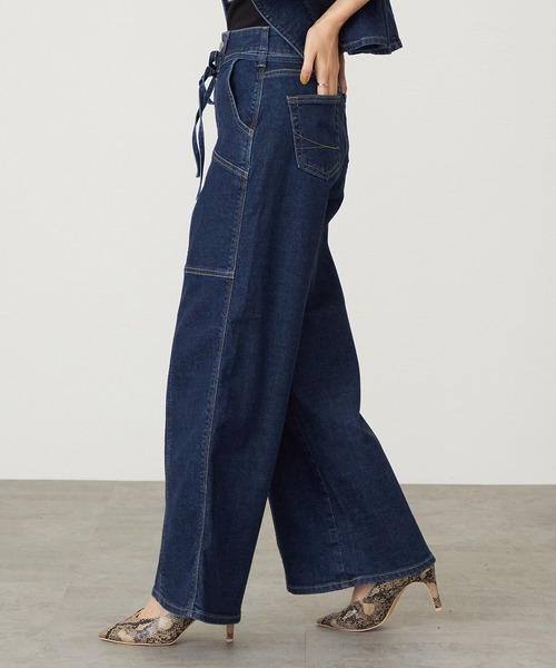 SOMETHING（サムシング）の「SOMETHING LISA BELTED WIDE/ワイドデニムパンツ（その他パンツ・レディース・ピンク/ダークインディゴブルー・X-SMALL/SMALL/MEDIUM/LARGE）」の12枚目の写真