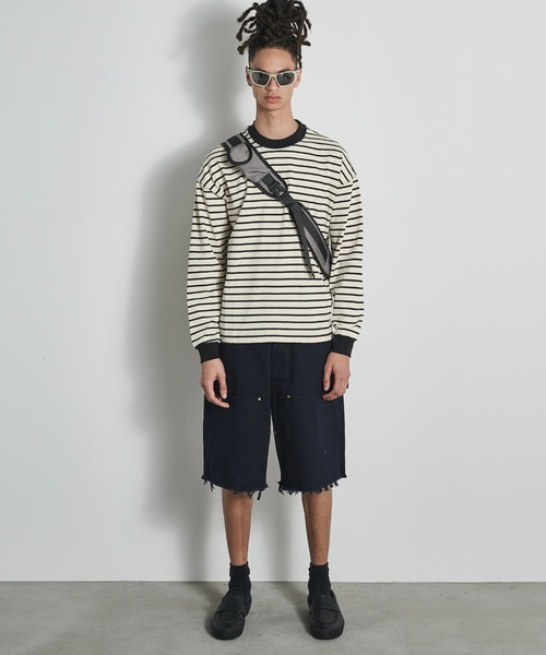 BLANK HOTEL(ブランクホテル)の「Double Knee Cut Off Short Pants / ダブルニーカットオフショートパンツ(その他パンツ・メンズ・ブラック/ホワイト/ネイビー・S/L/M)」の2枚目の写真