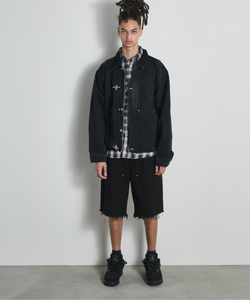 BLANK HOTEL(ブランクホテル)の「Double Knee Cut Off Short Pants / ダブルニーカットオフショートパンツ(その他パンツ・メンズ・ブラック/ホワイト/ネイビー・S/L/M)」の3枚目の写真