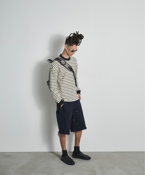 BLANK HOTEL(ブランクホテル)の「Double Knee Cut Off Short Pants / ダブルニーカットオフショートパンツ(その他パンツ・メンズ・ブラック/ホワイト/ネイビー・S/L/M)」の8枚目の写真