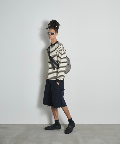 BLANK HOTEL(ブランクホテル)の「Double Knee Cut Off Short Pants / ダブルニーカットオフショートパンツ(その他パンツ・メンズ・ブラック/ホワイト/ネイビー・S/L/M)」の9枚目の写真