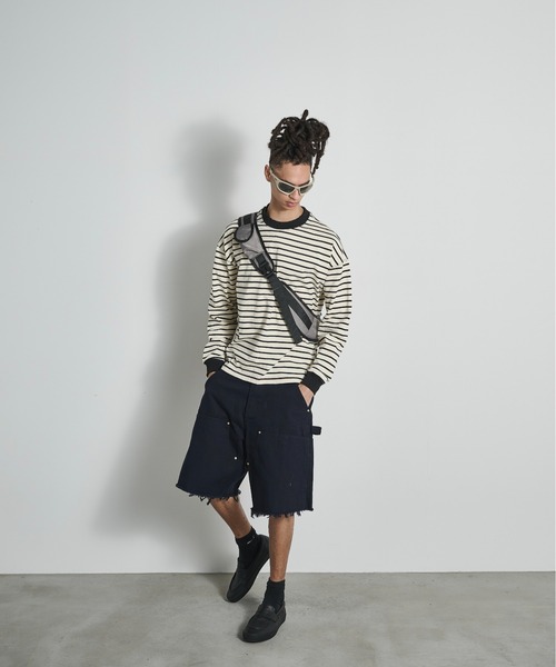 BLANK HOTEL(ブランクホテル)の「Double Knee Cut Off Short Pants / ダブルニーカットオフショートパンツ(その他パンツ・メンズ・ブラック/ホワイト/ネイビー・S/L/M)」の4枚目の写真