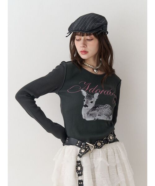 jouetie（ジュエティ）の「バンビフィットロンT（Tシャツ/カットソー・レディース・ブルー/ブラック/アイボリー・MEDIUM）」の10枚目の写真