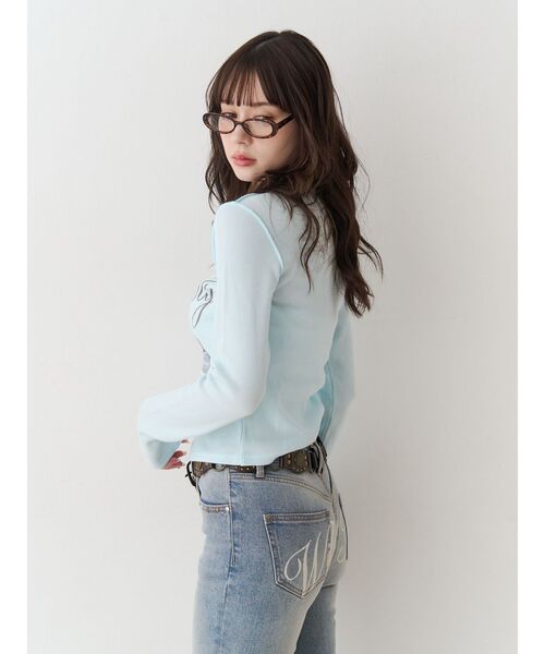 jouetie（ジュエティ）の「バンビフィットロンT（Tシャツ/カットソー・レディース・ブルー/ブラック/アイボリー・MEDIUM）」の19枚目の写真