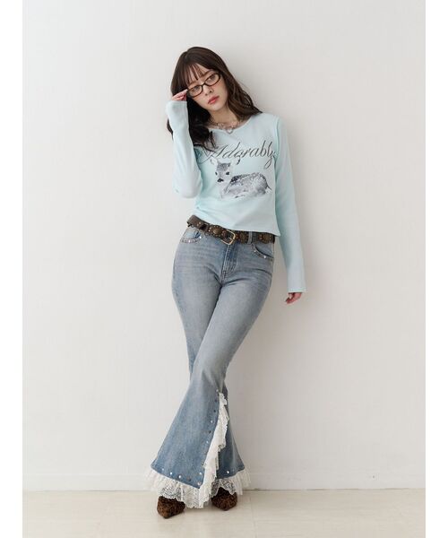 jouetie（ジュエティ）の「バンビフィットロンT（Tシャツ/カットソー・レディース・ブルー/ブラック/アイボリー・MEDIUM）」の20枚目の写真