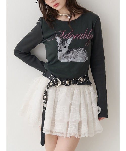 jouetie（ジュエティ）の「バンビフィットロンT（Tシャツ/カットソー・レディース・ブルー/ブラック/アイボリー・MEDIUM）」の3枚目の写真