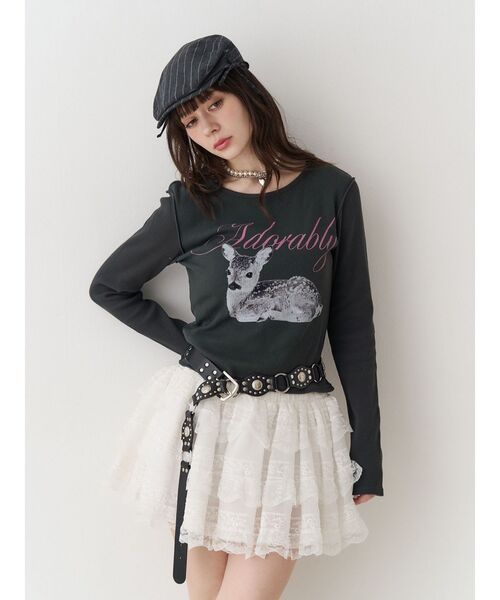 jouetie（ジュエティ）の「バンビフィットロンT（Tシャツ/カットソー・レディース・ブルー/ブラック/アイボリー・MEDIUM）」の11枚目の写真