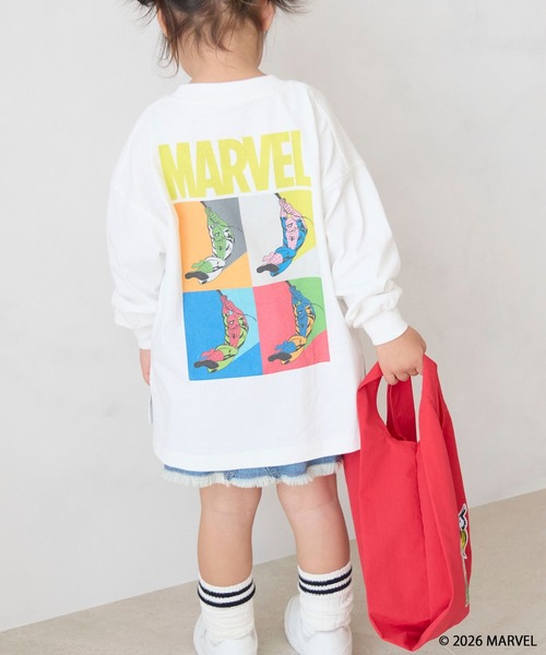 LOWRYS FARM（ローリーズファーム）の「ＭＡＲＶＥＬ／ロンＴ　639645（Tシャツ/カットソー・キッズ・ブラック/グレー/オフホワイト・150cm/140cm/130cm/120cm/110cm）」の2枚目の写真