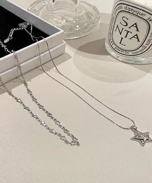 UP START(アップスタート)の「【456814】スター2連ネックレス(RO)(ネックレス・メンズ・シルバー・FREE)」の5枚目の写真