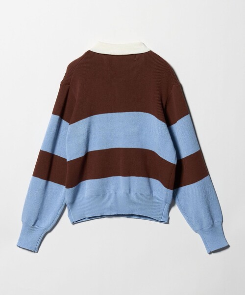 CITEN（シテン）の「＜CITEN＞ワイドボーダーポロニット（ニット/セーター・レディース・ブラウン系/ダークグリーン・FREE）」の13枚目の写真