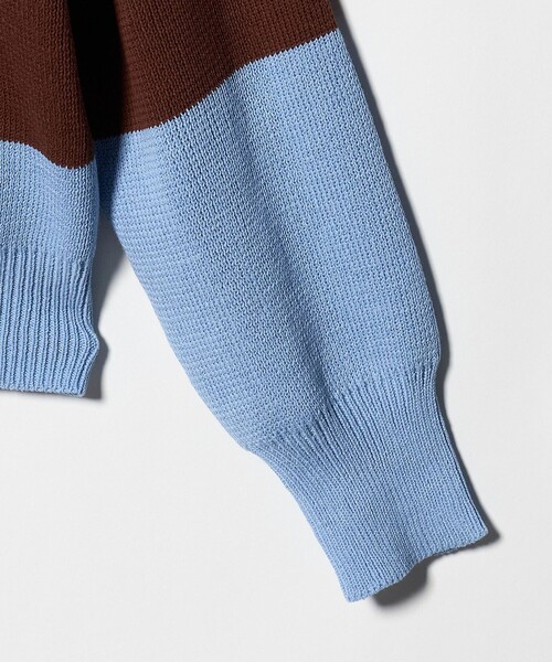 CITEN（シテン）の「＜CITEN＞ワイドボーダーポロニット（ニット/セーター・レディース・ブラウン系/ダークグリーン・FREE）」の15枚目の写真