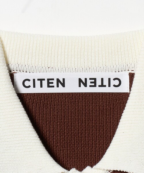 CITEN（シテン）の「＜CITEN＞ワイドボーダーポロニット（ニット/セーター・レディース・ブラウン系/ダークグリーン・FREE）」の22枚目の写真