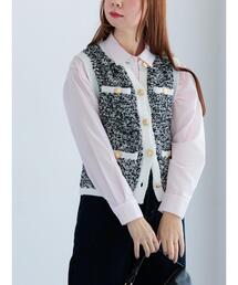 Te chichi | ツイードニットベスト(ベスト)