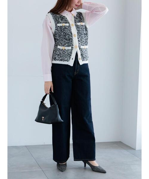 Te chichi(テチチ)の「ツイードニットベスト(ベスト・レディース・グレー/ブラック・F)」の3枚目の写真