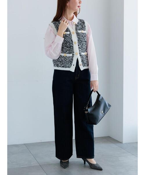 Te chichi(テチチ)の「ツイードニットベスト(ベスト・レディース・グレー/ブラック・F)」の4枚目の写真