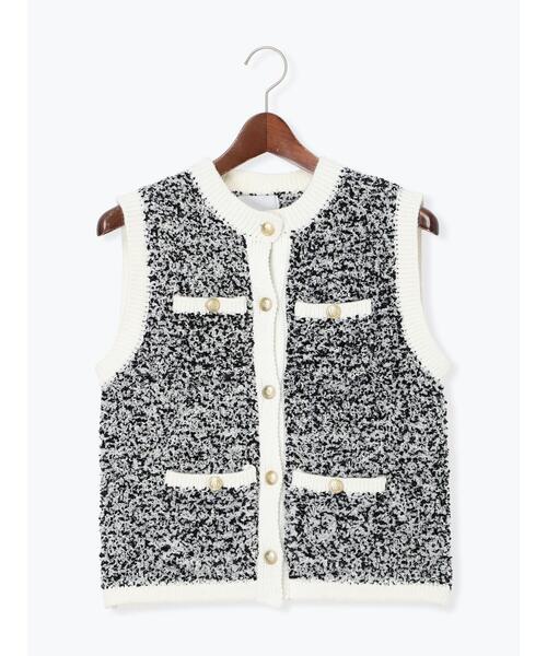 Te chichi(テチチ)の「ツイードニットベスト(ベスト・レディース・グレー/ブラック・F)」の13枚目の写真