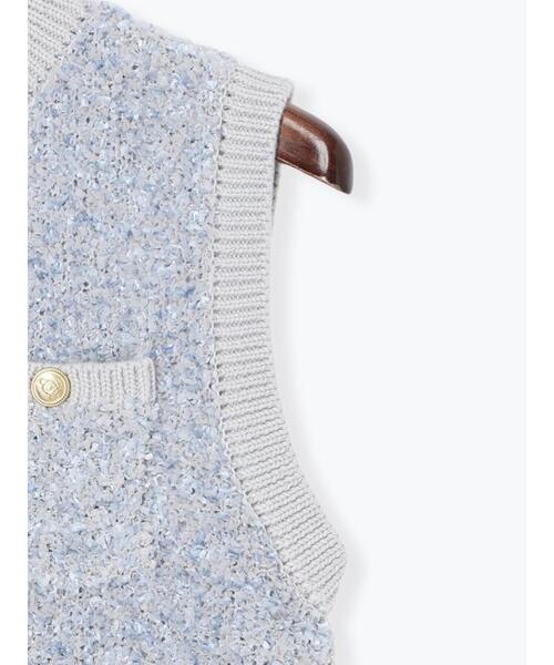 Te chichi(テチチ)の「ツイードニットベスト(ベスト・レディース・グレー/ブラック・F)」の17枚目の写真