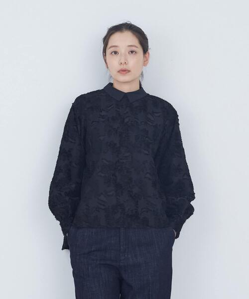 ADIEU TRISTESSE 花柄長袖シャツ フラワージャカード襟付きブラウス（シャツ/ブラウス）｜ADIEU