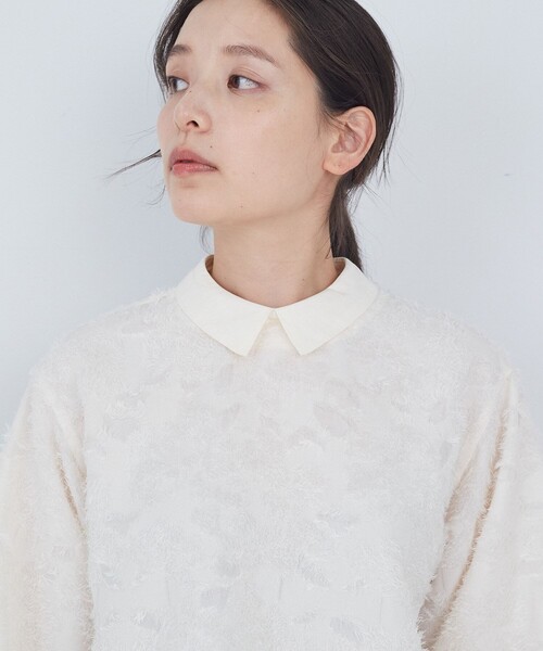 ADIEU TRISTESSE（アデュートリステス）の「フラワージャカード襟付きブラウス（シャツ/ブラウス・レディース・ブラック/オフホワイト・38）」の10枚目の写真