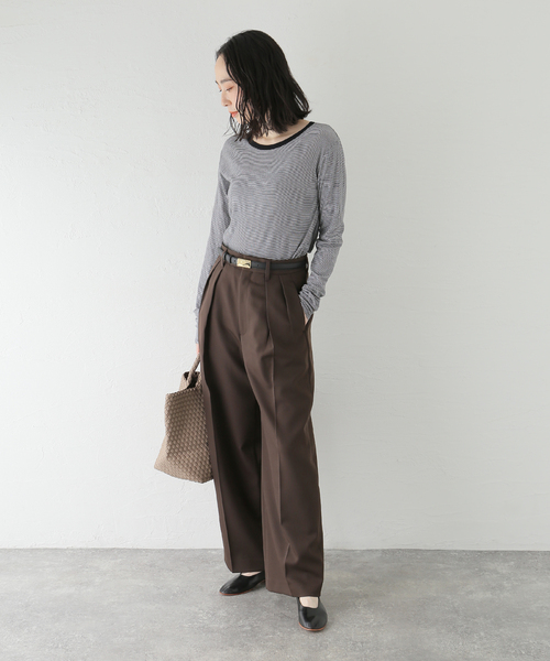 journal standard L'essage（ジャーナルスタンダードレサージュ）の「80/-シアーフライス ロングスリーブTシャツ（Tシャツ/カットソー・レディース・ブラック系その他/ブラック/ホワイト・FREE）」の22枚目の写真