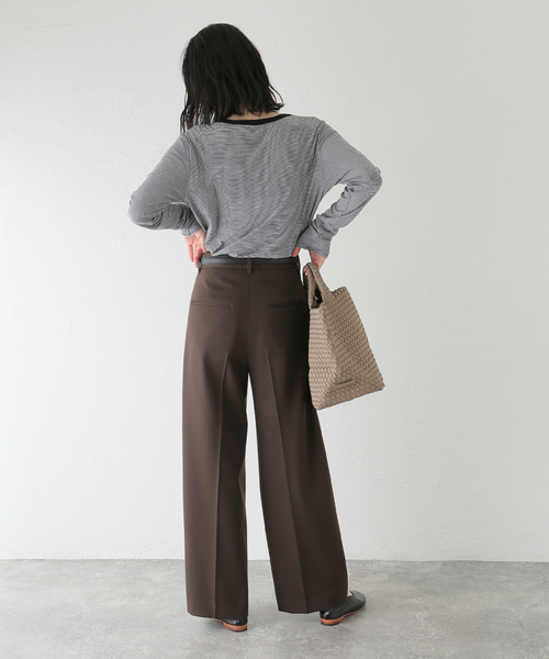 journal standard L'essage（ジャーナルスタンダードレサージュ）の「80/-シアーフライス ロングスリーブTシャツ（Tシャツ/カットソー・レディース・ブラック系その他/ブラック/ホワイト・FREE）」の4枚目の写真