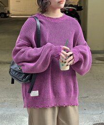 CPCM（シーピーシーエム）の「パウダー加工ダメージニットプルオーバー（ニット/セーター）」