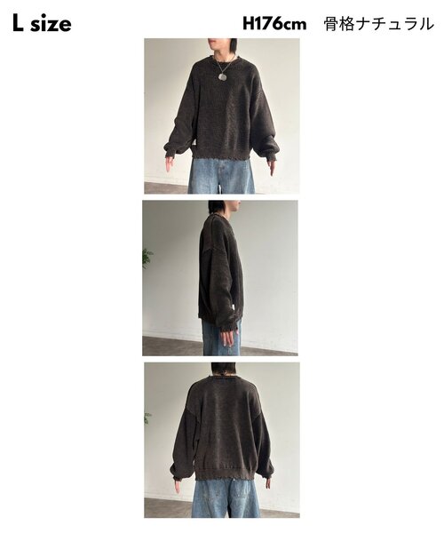 CPCM(シーピーシーエム)の「パウダー加工ダメージニットプルオーバー(ニット/セーター・レディース・ブルー/ブラック/パープル・LARGE/MEDIUM)」の5枚目の写真