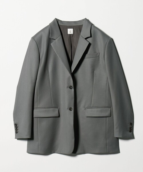 6（ロク）の「＜6(ROKU)＞ビッグ ロング テーラード ジャケット（テーラードジャケット・レディース・グレー系・36/38）」の5枚目の写真