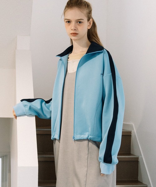 POU DOU DOU（プードゥドゥ）の「pdd刺繍クロップドトラックジャケット（その他アウター・レディース・ブラウン/ベージュ/ブルー・3）」の6枚目の写真