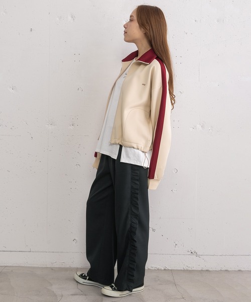 POU DOU DOU（プードゥドゥ）の「pdd刺繍クロップドトラックジャケット（その他アウター・レディース・ブラウン/ベージュ/ブルー・3）」の12枚目の写真