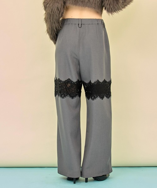 ANAP(アナップ)の「レース切替 スラックス パンツ(その他パンツ・レディース・ダークグレー/ブラック・F)」の3枚目の写真