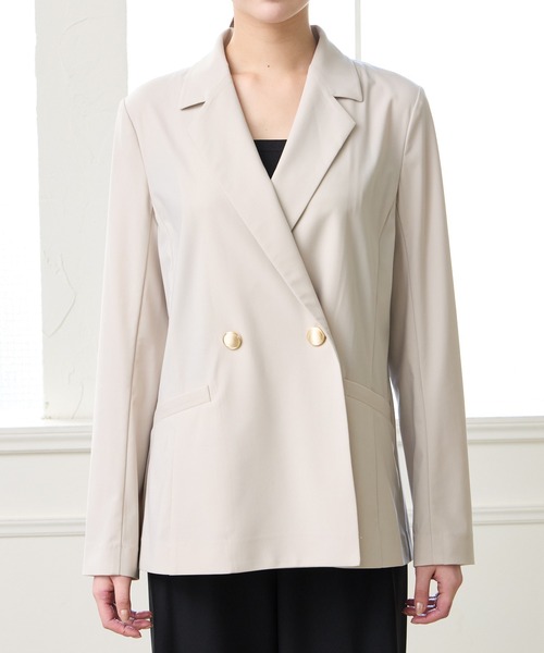 AIMER（エメ）の「ゴールドボタンダブルテーラードジャケット（テーラードジャケット・レディース・グレイッシュベージュ/ダークネイビー・MEDIUM）」の13枚目の写真