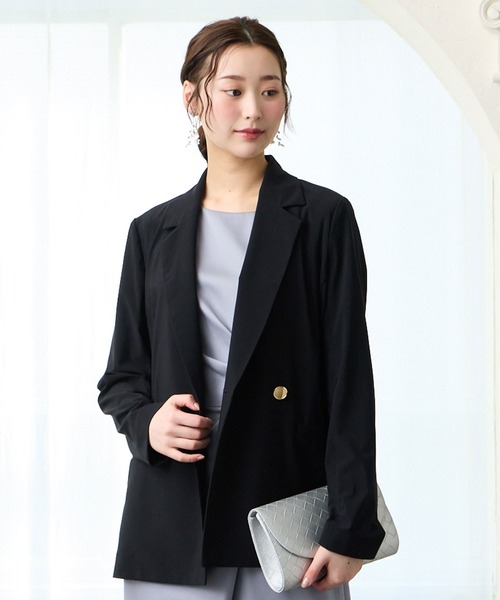 AIMER（エメ）の「ゴールドボタンダブルテーラードジャケット（テーラードジャケット・レディース・グレイッシュベージュ/ダークネイビー・MEDIUM）」の6枚目の写真