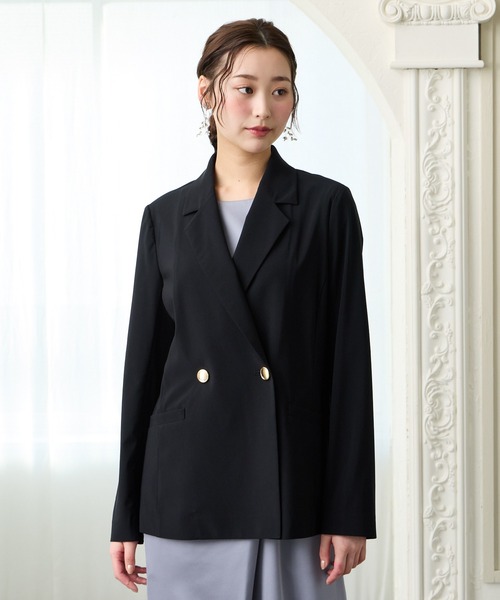 AIMER（エメ）の「ゴールドボタンダブルテーラードジャケット（テーラードジャケット・レディース・グレイッシュベージュ/ダークネイビー・MEDIUM）」の7枚目の写真