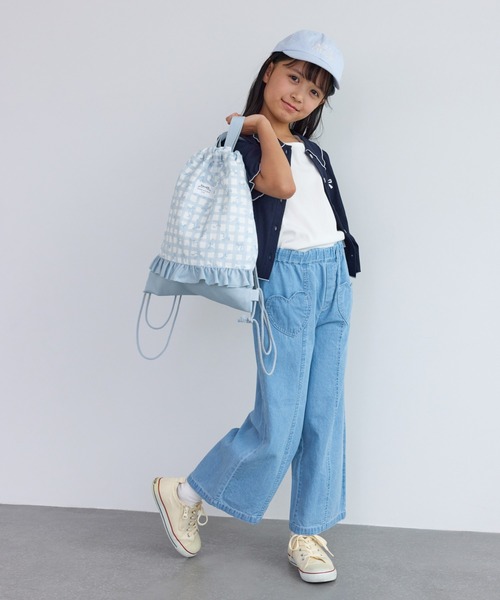 ROPE' PICNIC(ロペピクニック)の「【KIDS/キッズ】チェック×リボン柄ナップザック(バックパック/リュック・キッズ・サックスブルー/ダークラベンダー・FREE)」の3枚目の写真