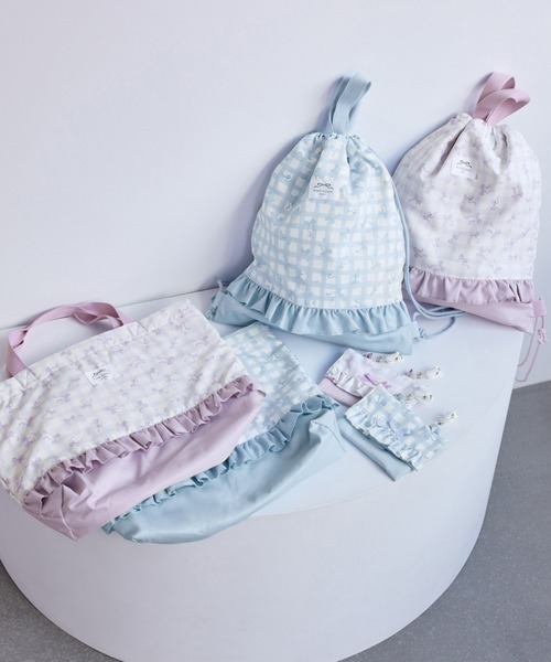ROPE' PICNIC(ロペピクニック)の「【KIDS/キッズ】チェック×リボン柄ナップザック(バックパック/リュック・キッズ・サックスブルー/ダークラベンダー・FREE)」の10枚目の写真