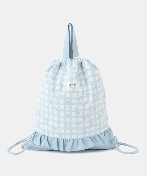 ROPE' PICNIC(ロペピクニック)の「【KIDS/キッズ】チェック×リボン柄ナップザック(バックパック/リュック・キッズ・サックスブルー/ダークラベンダー・FREE)」の11枚目の写真