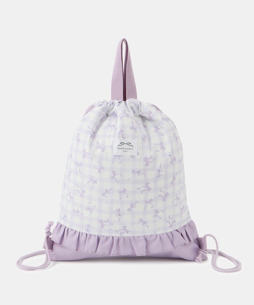 ROPE' PICNIC(ロペピクニック)の「【KIDS/キッズ】チェック×リボン柄ナップザック(バックパック/リュック・キッズ・サックスブルー/ダークラベンダー・FREE)」の22枚目の写真