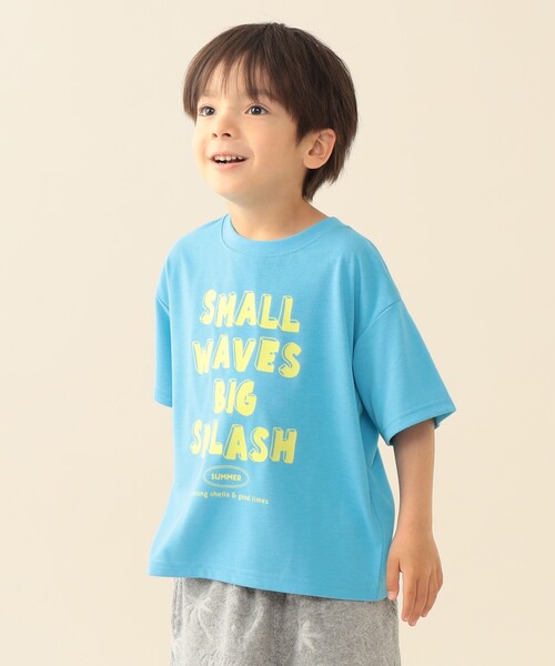BEAMS mini(ビームスミニ)の「プリントTシャツ 2026SS(吸水速乾・UVカット)通園 プチプラ レジャー 公園(Tシャツ/カットソー・キッズ・レッド/サックスブルー・90/100/120/130/110)」の2枚目の写真