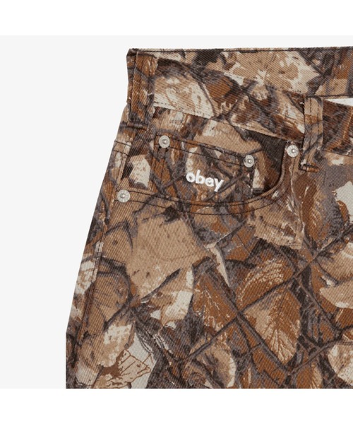 WHO'S WHO gallery（フーズフーギャラリー）の「【OBEY】BIGWIG BAGGY DENIM SHORT（デニムパンツ・レディース・カーキ・32inch）」の3枚目の写真