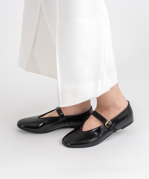 FABIO RUSCONI（ファビオルスコーニ）の「【FABIO RUSCONI/ファビオルスコーニ】メリージェーン パンプス レザー ラウンドトゥ フラット イタリア製（パンプス・レディース・ブラック・37/36/39/38）」の9枚目の写真