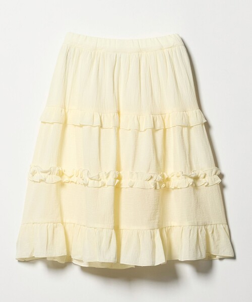 green label relaxing（グリーンレーベルリラクシング）の「楊柳フリル ロングスカート / キッズ  110cm-130cm（スカート・キッズ・ブラック/オフホワイト・110cm/130cm/120cm）」の8枚目の写真