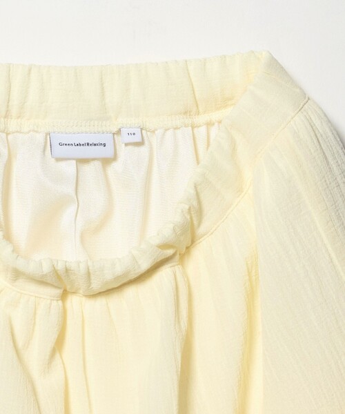 green label relaxing（グリーンレーベルリラクシング）の「楊柳フリル ロングスカート / キッズ  110cm-130cm（スカート・キッズ・ブラック/オフホワイト・110cm/130cm/120cm）」の6枚目の写真