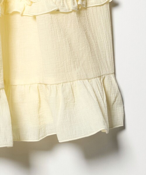 green label relaxing（グリーンレーベルリラクシング）の「楊柳フリル ロングスカート / キッズ  110cm-130cm（スカート・キッズ・ブラック/オフホワイト・110cm/130cm/120cm）」の5枚目の写真